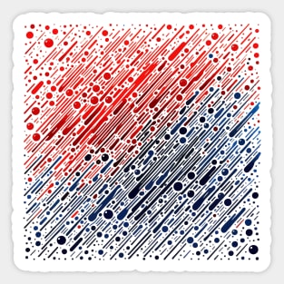 Abstract Art Red and Blue Rain Drop Pattern Sticker